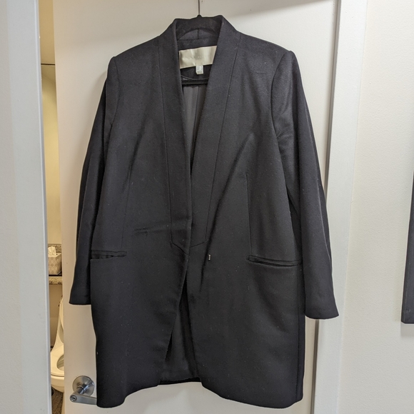 EUC Vintage Mango Premium Black Relaxed Fit Blazer - Sz L - Picture 2 of 9